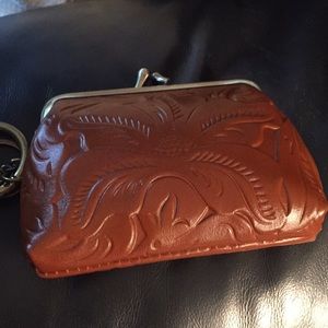 Patricia Nash change purse with key chain brown🌷